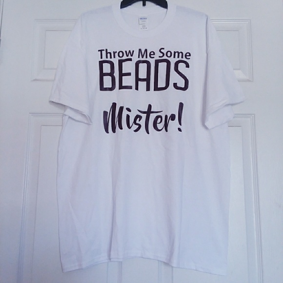 Gildan Tops - White Mardi Gras Shirt